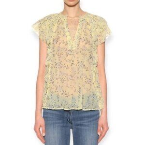 Ulla Johnson‎ Rooney Acacia Ruffle Blouse, Size 2